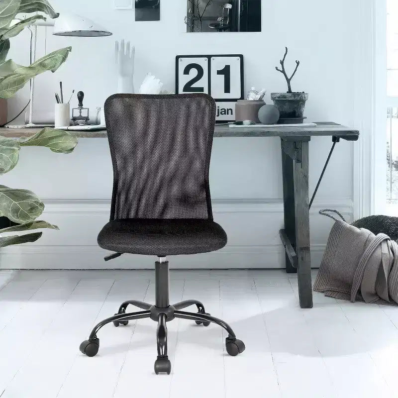 BestMassage Sedia da Ufficio in Rete, Sedia da Computer con Supporto Lombare e Sedile Imbottito, Sedia Girevole con Supporto per la Schiena per Ufficio Domestico