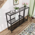 PexFix Metal Glass Console Table Sleek Three-Tiered