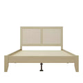 Christopher Knight Home Eudoca Rubber Wood Platform Bed with Rattan Woven Headboard, Natural