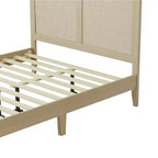 Christopher Knight Home Eudoca Letto a piattaforma in legno di gomma con testiera intrecciata in rattan, naturale