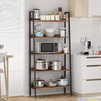Libreria a 5 livelli, scaffale stretto per ufficio, espositore, organizzatore portaoggetti rustico marrone