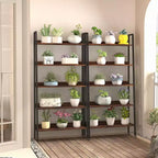 Libreria a 5 livelli, scaffale stretto per ufficio, espositore, organizzatore portaoggetti rustico marrone