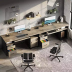 Scrivania per computer Bestier 59 con cassetti, scrivania direzionale con armadietto contenitore, vassoio per tastiera per ufficio domestico