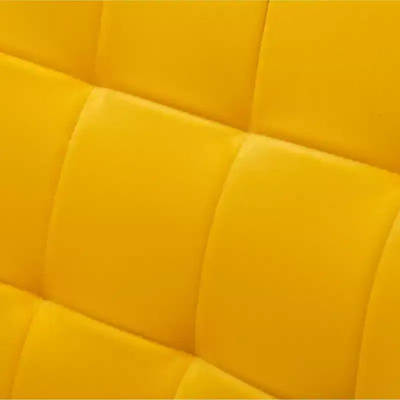 Roundhill Furniture Leiria Poltrona con poggiapiedi in Velluto Setoso Trapuntato, Giallo