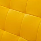 Roundhill Furniture Leiria Poltrona con poggiapiedi in Velluto Setoso Trapuntato, Giallo