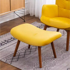 Roundhill Furniture Leiria Poltrona con poggiapiedi in Velluto Setoso Trapuntato, Giallo