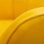Roundhill Furniture Leiria Poltrona con poggiapiedi in Velluto Setoso Trapuntato, Giallo
