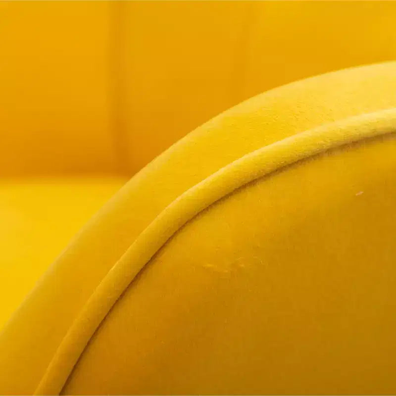Roundhill Furniture Leiria Poltrona con poggiapiedi in Velluto Setoso Trapuntato, Giallo