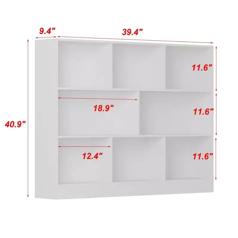 Libreria Famapy Bianca Standard Scaffale Multi-scomparto: Design Minimalista, Ampio Spazio di Archiviazione Aperto