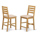 HomeStock Sgabello da bancone/bar in legno a schienale medio, 61 cm, beige, forma rettangolare, con rivestimento in poliestere