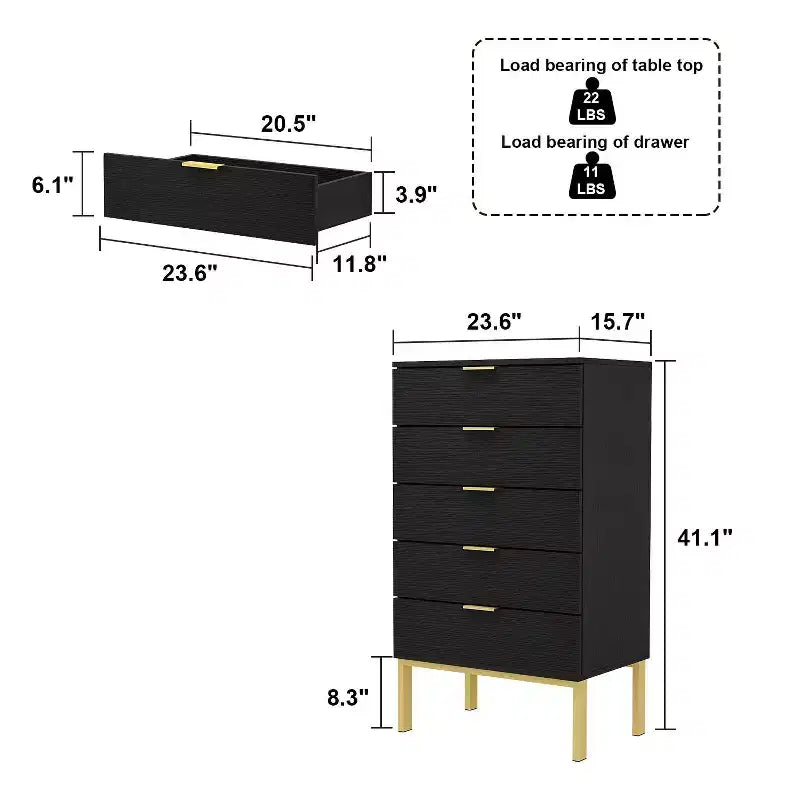 Cassettiera Famapy con 5 cassetti, Organizzatore per Cassetti con 5 Cassetti