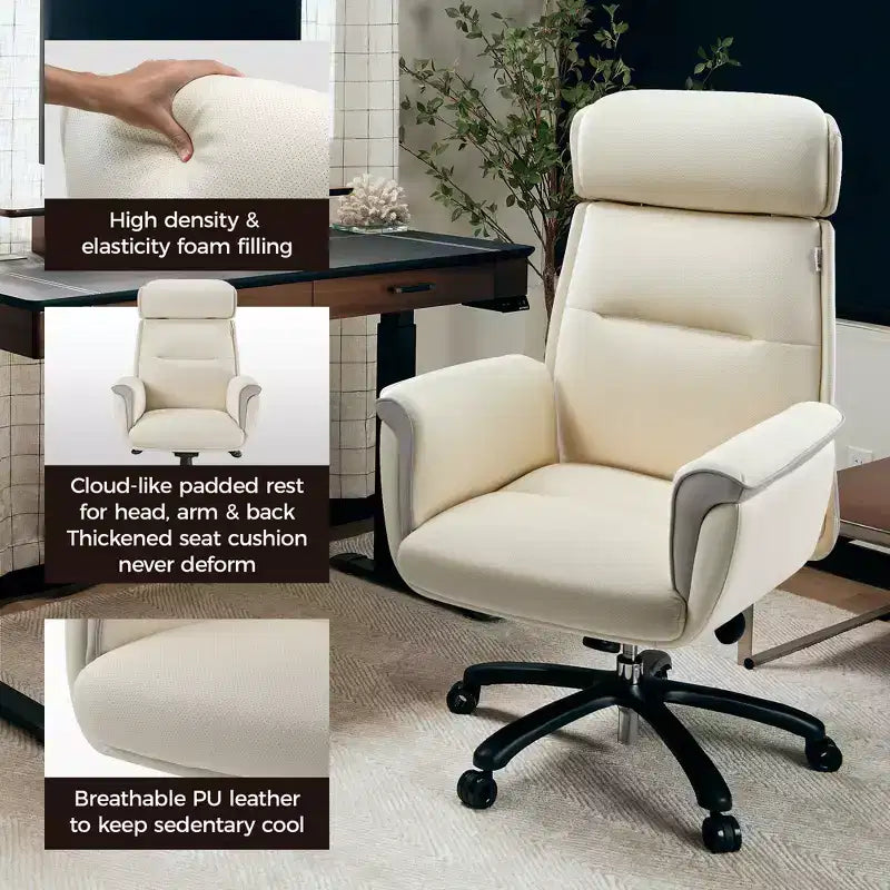 EUREKA ERGONOMIC Royal, Sedia da ufficio direzionale in pelle microfibra