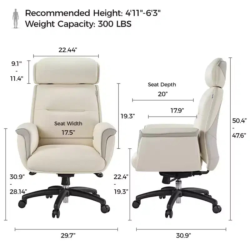EUREKA ERGONOMIC Royal, Sedia da ufficio direzionale in pelle microfibra