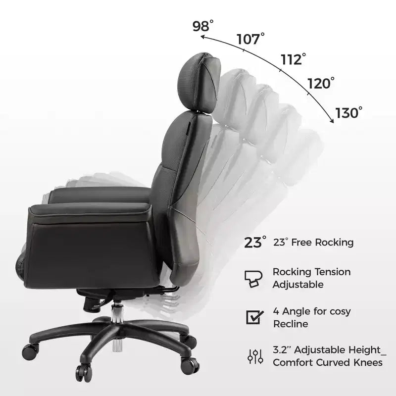 EUREKA ERGONOMIC Royal, Sedia da ufficio direzionale in pelle microfibra