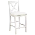 Set da pranzo Whisen Farmhouse a 5 pezzi, altezza bancone, con 2 sgabelli e 2 sedie