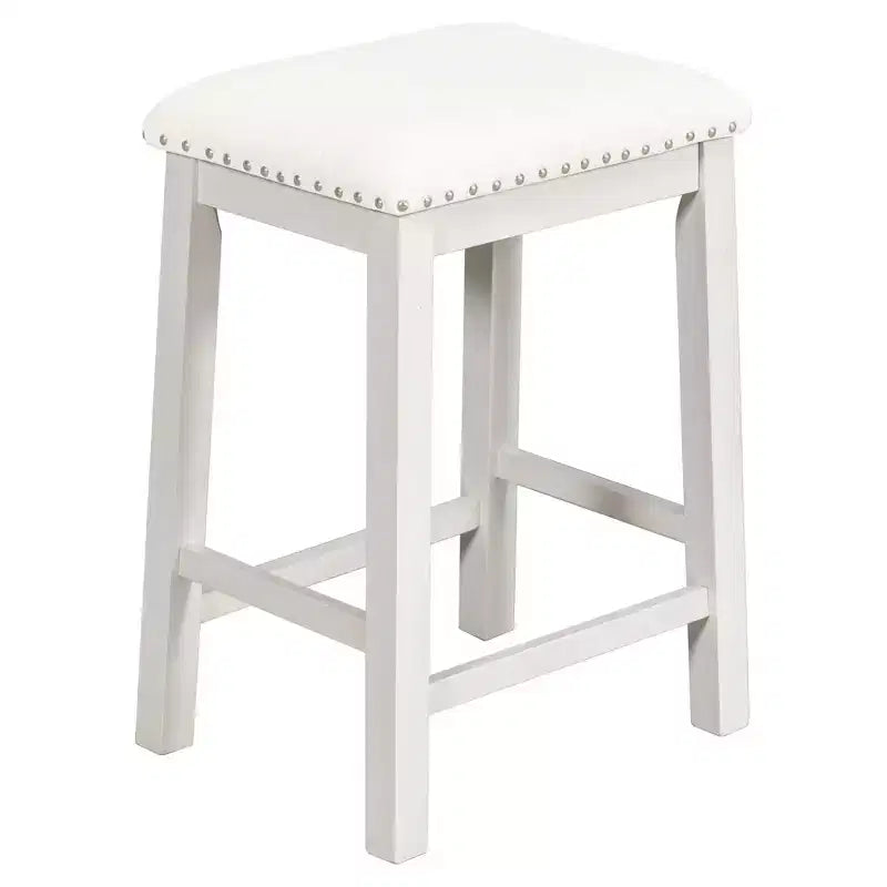 Set da pranzo Whisen Farmhouse a 5 pezzi, altezza bancone, con 2 sgabelli e 2 sedie