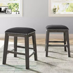 Set da pranzo Whisen Farmhouse a 5 pezzi, altezza bancone, con 2 sgabelli e 2 sedie