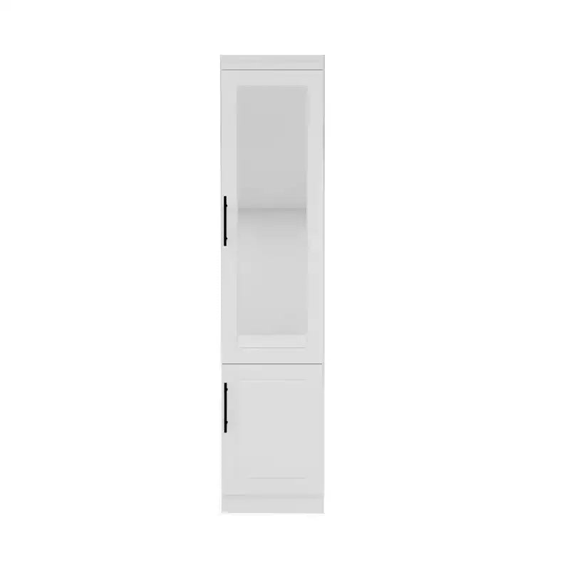 Keloyid White Wood 15.75 in. Armoire with 2 Shelves