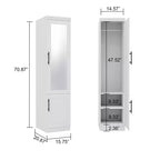 Keloyid Armadio in legno bianco da 40 cm con 2 ripiani