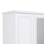 Armadio Keloyid in legno bianco da 156 cm con 4 cassetti e 2 ripiani