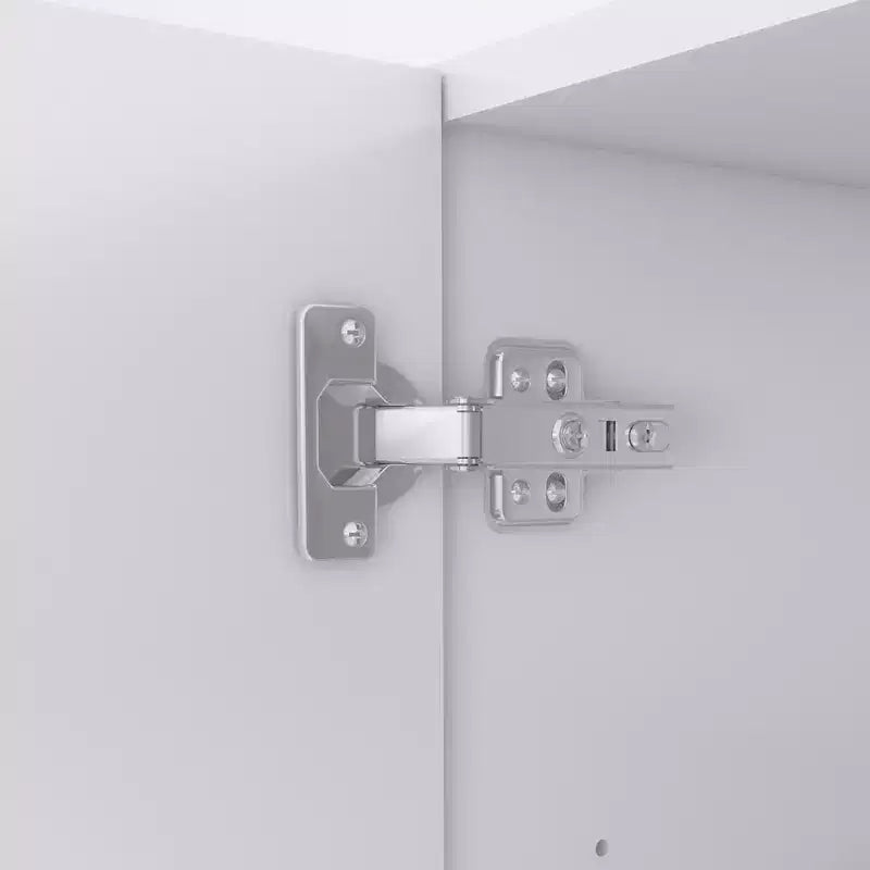 Armadio Keloyid in legno bianco da 156 cm con 4 cassetti e 2 ripiani