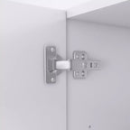 Armadio Keloyid in legno bianco da 156 cm con 4 cassetti e 2 ripiani