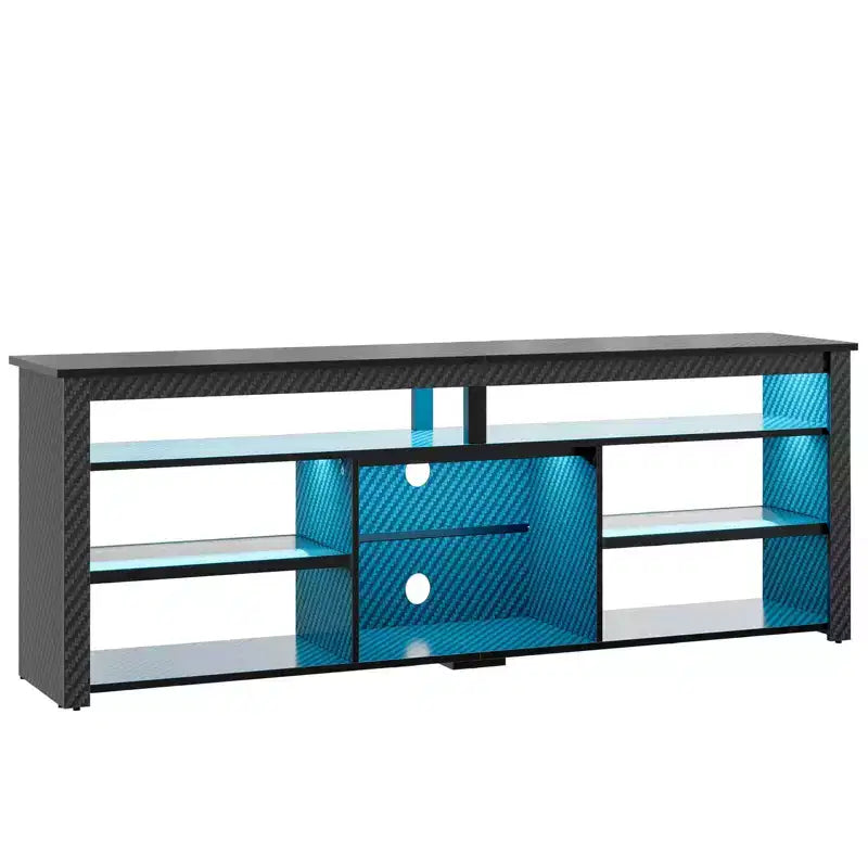 Bestier 70 Mobile da Intrattenimento Gaming per TV fino a 75 pollici, Porta TV a LED per PS5, Consolle TV Alta con Ripiani