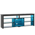 Bestier 70 Mobile da Intrattenimento Gaming per TV fino a 75 pollici, Porta TV a LED per PS5, Consolle TV Alta con Ripiani