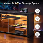 Bestier 70 Mobile da Intrattenimento Gaming per TV fino a 75 pollici, Porta TV a LED per PS5, Consolle TV Alta con Ripiani