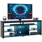 Bestier 70 Mobile da Intrattenimento Gaming per TV fino a 75 pollici, Porta TV a LED per PS5, Consolle TV Alta con Ripiani