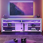Bestier 70 Mobile da Intrattenimento Gaming per TV fino a 75 pollici, Porta TV a LED per PS5, Consolle TV Alta con Ripiani