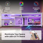 Bestier 70 Mobile da Intrattenimento Gaming per TV fino a 75 pollici, Porta TV a LED per PS5, Consolle TV Alta con Ripiani