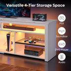 Bestier 70 Mobile da Intrattenimento Gaming per TV fino a 75 pollici, Porta TV a LED per PS5, Consolle TV Alta con Ripiani