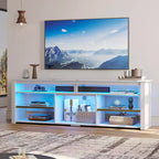 Bestier 70 Mobile da Intrattenimento Gaming per TV fino a 75 pollici, Porta TV a LED per PS5, Consolle TV Alta con Ripiani