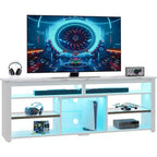 Bestier 70 Mobile da Intrattenimento Gaming per TV fino a 75 pollici, Porta TV a LED per PS5, Consolle TV Alta con Ripiani