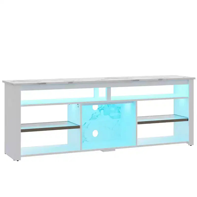 Bestier 70 Mobile da Intrattenimento Gaming per TV fino a 75 pollici, Porta TV a LED per PS5, Consolle TV Alta con Ripiani