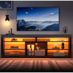Bestier 70 Mobile da Intrattenimento Gaming per TV fino a 75 pollici, Porta TV a LED per PS5, Consolle TV Alta con Ripiani