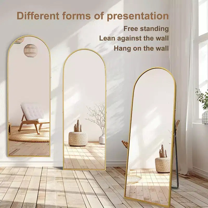 PexFix 69x24 Specchio intero ad arco laterale in lega di alluminio-Con supporto