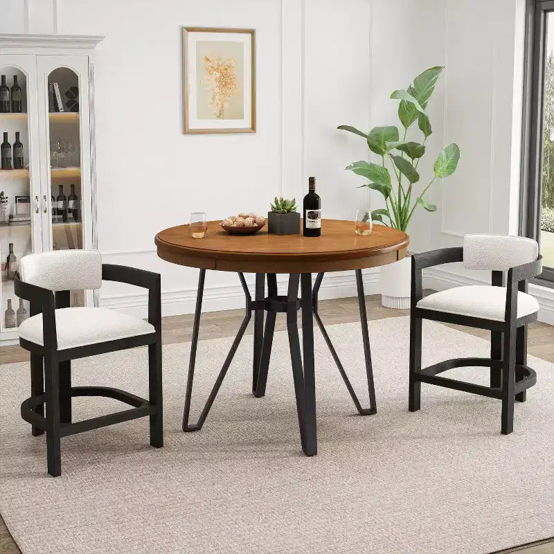 Christopher Knight Home Emily Set da Bar 3 Pezzi Rivestito in Legno e Metallo