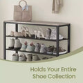 Shoe Rack, 5-Tier Shoe Storage Organizer with 4 Metal Mesh ShelvesEntryway large shoe rack