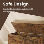 Panca Contenitore in Stile Rustico con Cerniere di Sicurezza - Soluzione Versatile per Ingresso, Camera da Letto e Soggiorno