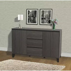 Kings Brand Furniture  Wood Buffet Server Cabinet Console Table, Oak Gray