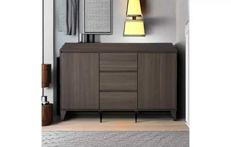 Kings Brand Furniture Credenza da buffet in legno con tavolo consolle, Quercia Grigia