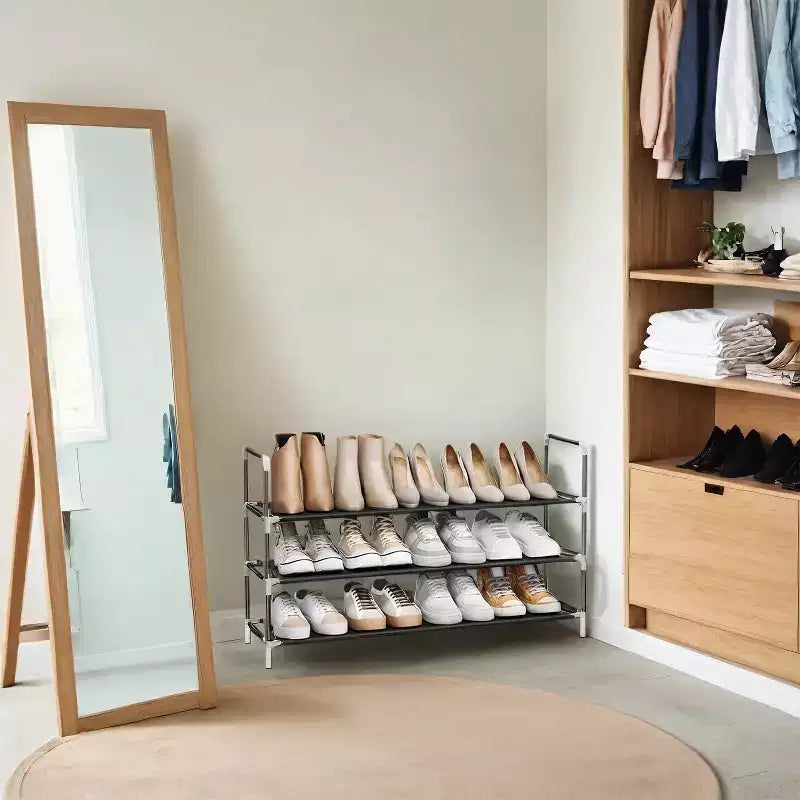 Scarpiera a 3 livelli sottile con design salvaspazio e struttura robusta - Soluzione ideale per riporre le scarpe all'ingresso e negli armadi