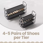Scarpiera a 3 livelli sottile con design salvaspazio e struttura robusta - Soluzione ideale per riporre le scarpe all'ingresso e negli armadi