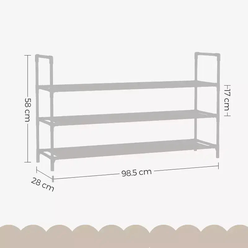 Scarpiera a 3 livelli sottile con design salvaspazio e struttura robusta - Soluzione ideale per riporre le scarpe all'ingresso e negli armadi