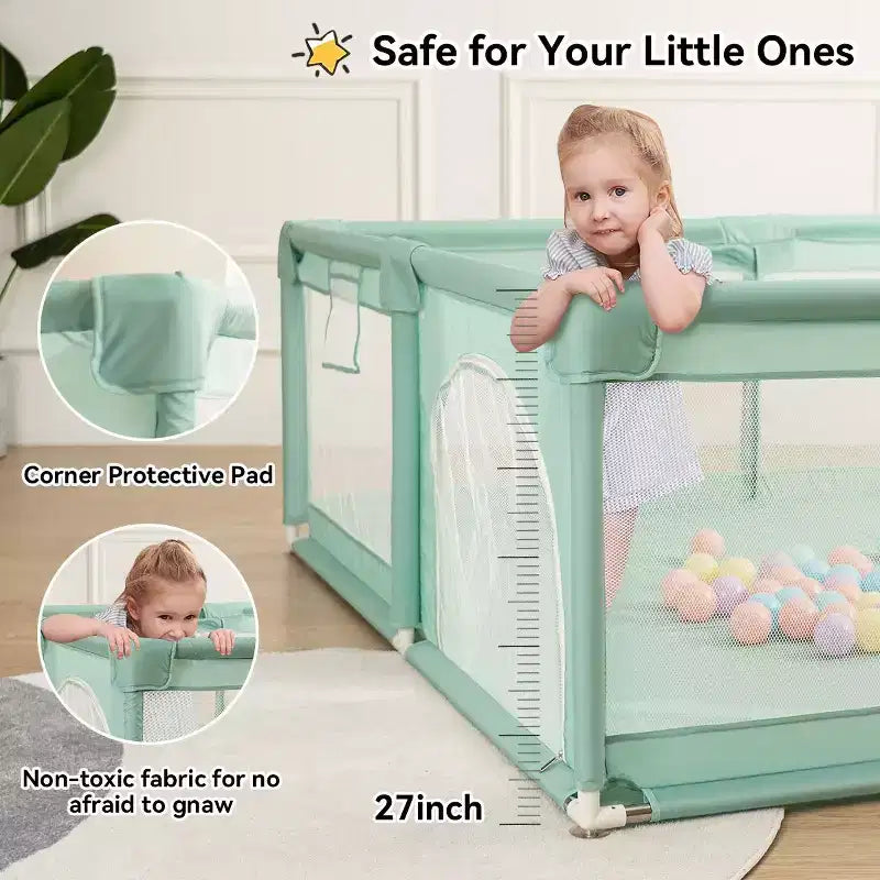 GOTGELIF Box per Bambini 4 Pannelli 79x71 Ampio e Sicuro Box Portatile