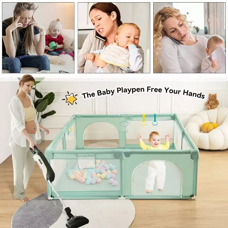 GOTGELIF Box per Bambini 4 Pannelli 79x71 Ampio e Sicuro Box Portatile