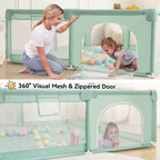 GOTGELIF Box per Bambini 4 Pannelli 79x71 Ampio e Sicuro Box Portatile