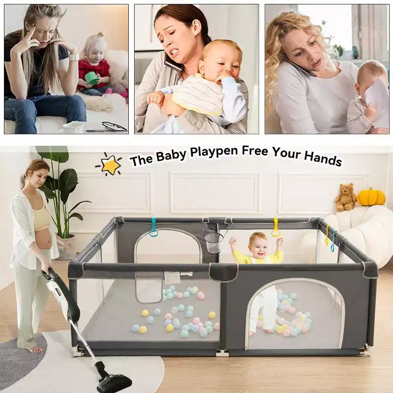 GOTGELIF Box per Bambini 4 Pannelli 79x71 Ampio e Sicuro Box Portatile